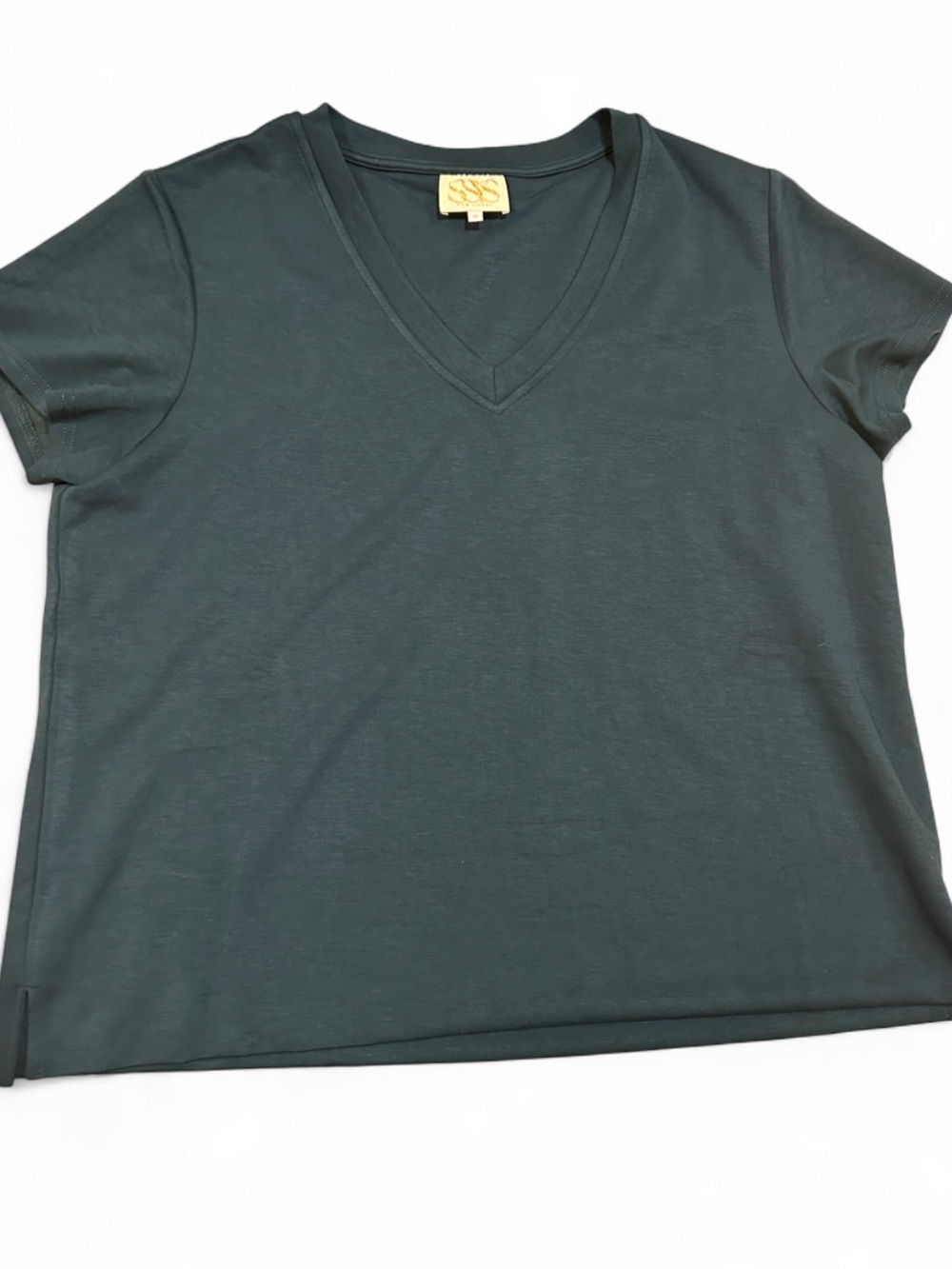 SSYS The Label Deep Teal V Neck Top XL